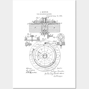 Tire Expanding Machine Vintage Retro Patent Hand Drawing Funny Novelty Gift Posters and Art